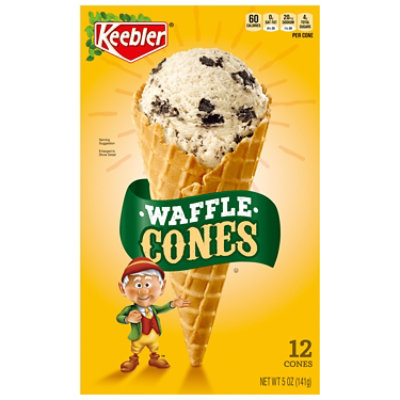 Keebler Waffle Ice Cream Cones 12 Count - 5 Oz