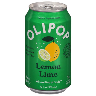 OLIPOP Lemon Lime Prebiotic Soda Can - 12 Fl. Oz. - Image 2