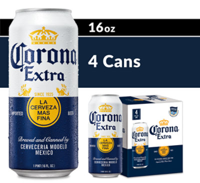 Corona Extra Mexican Lager Beer In Cans - 4-16 FZ - Image 1