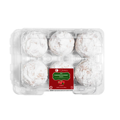 CT Bakery Mini Powdered Raspberry Donuts 6 Count - 10.15 Oz - Image 1