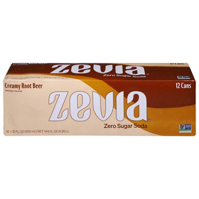 Zevia Zero Sugar Creamy Root Beer Soda - 12-12 Fl. Oz. - Image 2