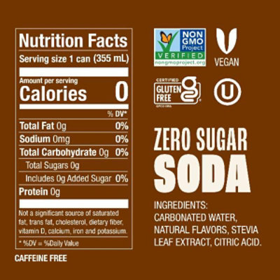 Zevia Zero Sugar Creamy Root Beer Soda - 12-12 Fl. Oz. - Image 3