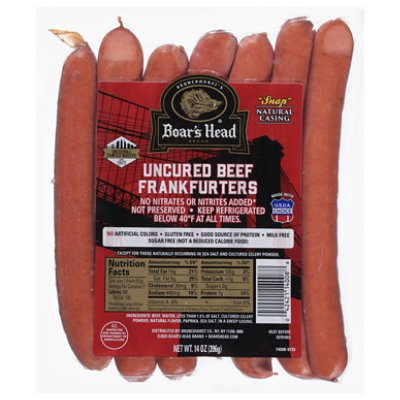 Boars Head Giant Beef Franks Natural Casing - 14 OZ - Image 1