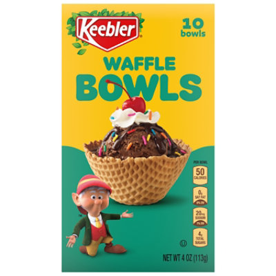 Keebler Waffle Bowls Crunchy Ice Cream Dessert Cups 10 Count - 4 Oz Box - Image 1