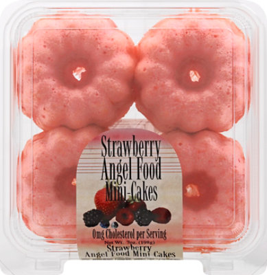 Strawberry Mini Angel Food Cakes 4 Count - 7 OZ