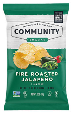 Community Snacks Fire Roasted Jalapeno Kettle Chips - 2 Oz - Image 1