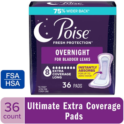 Poise Incontinence Pads 8 Drop Absorbency Incontinence Pads - 36 Count - Image 1