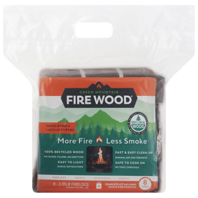 Green Mountain Firewood Log Firewood Pack With Starters. 8 Count Safeway