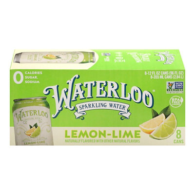 Waterloo - Sparkling Water Lemon Lime - 12 fl oz, 8 Per Pack (3 Packs Total) - Image 1