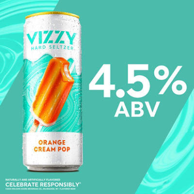 Vizzy Orange Cream Pop Hard Seltzer 4.5% ABV Cans - 12-12 Fl. Oz. - Image 2