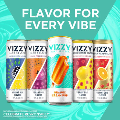 Vizzy Orange Cream Pop Hard Seltzer 4.5% ABV Cans - 12-12 Fl. Oz. - Image 3