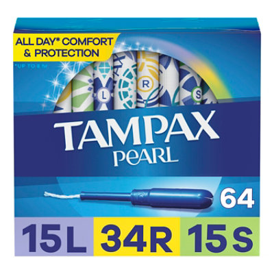 Tampax Pearl Tampons Light Regular Super 64ct - 64 CT - Image 1