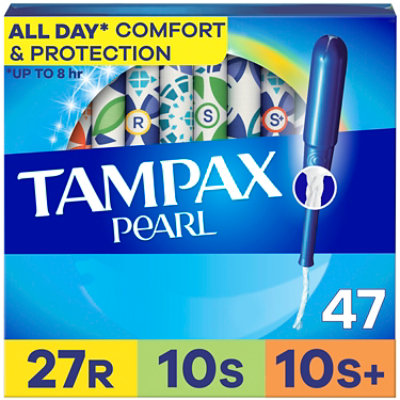 Tampax Pearl Tampons Regular Super Plus 47ct - 47 CT - Image 1