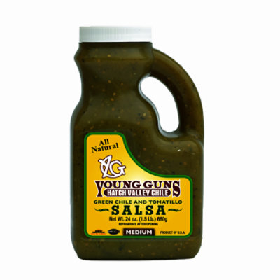 Hatch Valley Medium Green Chile & Tomatillo Salsa - 24 OZ - Image 1