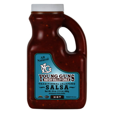 Young Guns Hatch Valley Hot Traditional Jalapeno Salsa - 24 OZ - Image 1