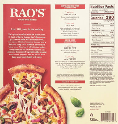 Rao's Brick Oven Crust Fire Roasted Vegetable Pizza 20.6oz - 20.6 OZ - Image 6