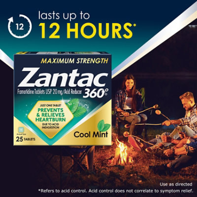 Zantac 360 Maximum Strength Cool Mint 20mg Tablets - 25 Count - Image 7