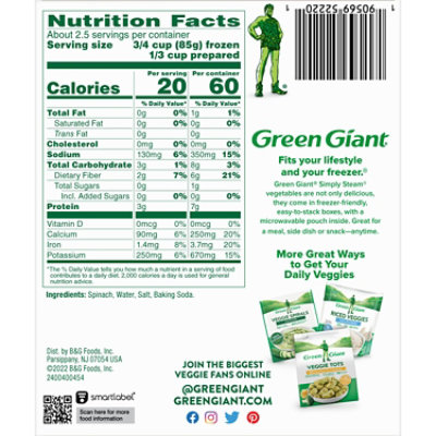 Green Giant Steamers No Sauce Chopped Spinach - 8 Oz - Image 6