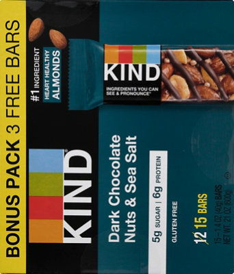 KIND Bonus Pack Dark Chocolate Nuts & Sea Salt Bars - 15 Count - Image 6