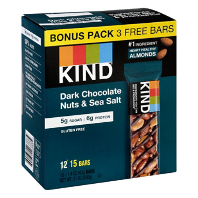 KIND Bonus Pack Dark Chocolate Nuts & Sea Salt Bars - 15 Count - Image 1