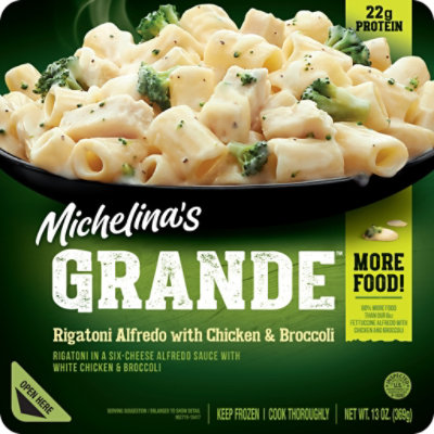 Michelinas Grande Rigatoni Alfredo With Chicken & Broccoli Tray - 13 Oz - Image 1