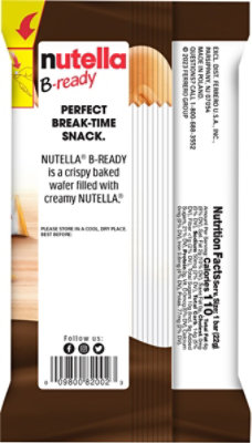 Nutella B-ready Crispy Wafer Filled With Nutella Hazelnut Spread - 1.55 Oz - Image 6