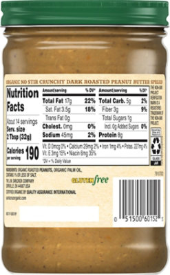 Santa Cruz Organic Crunchy Dark No Stir Peanut Butter - 16 Oz - Image 6