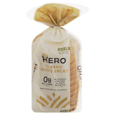  Hero Classic White Bread, 0g Net Carb & Sugar, 45 Cal