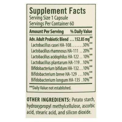 Flora Advanced Adult Probiotic Dietary Supplement Gluten Free - (60 Caplets) - Image 2
