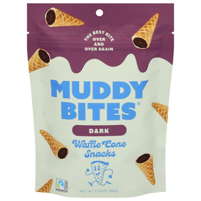 Muddy Bites Dark Chocolate Waffle Cone Snacks - 2.33 Oz