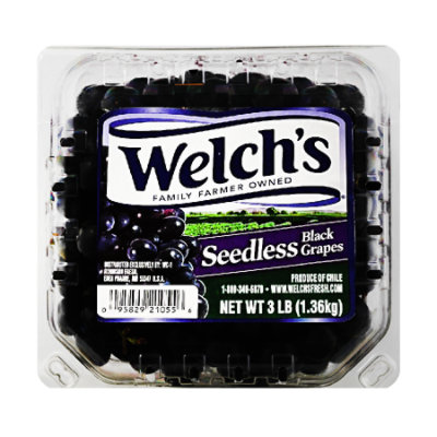 Seedless Black Grapes Prepackaged - 3 Lbs - Image 1