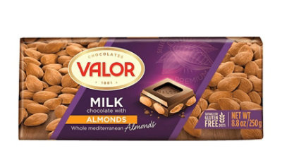 Valor Milk Chocolate with Whole Mediterranean Almonds - 8.75 Oz - Image 1