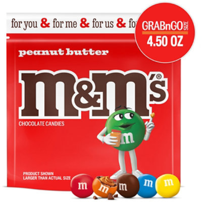 M&M'S Peanut Butter Milk Chocolate Candy Grab N Go Resealable Bag - 4.5 Oz