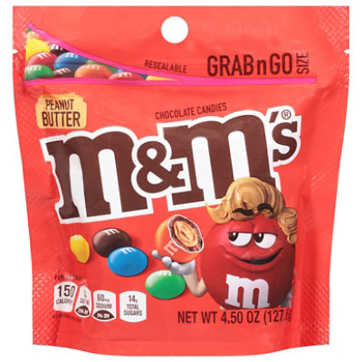 M&M'S Peanut Butter Milk Chocolate Candy Grab N Go Resealable Bag - 4.5 Oz - Image 3
