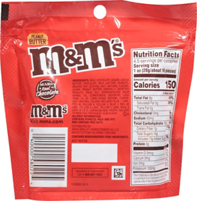 M&M'S Peanut Butter Milk Chocolate Candy Grab N Go Resealable Bag - 4.5 Oz - Image 6