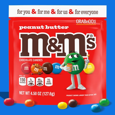 M&M'S Peanut Butter Milk Chocolate Candy Grab N Go Resealable Bag - 4.5 Oz - Image 3