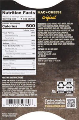 Panera Bread Mac And Cheese Family Size Microwave Meal Bowl - 28 Oz - Image 6