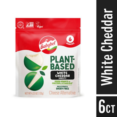 Babybel Plant-Based Vegan Snack Cheese Alternative White Cheddar 6 Count - 4.23 Oz - Image 1