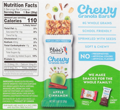 Blakes Seed Based Bars Chewy Apple Cinnamon 5ct - 4.6 OZ - Image 6