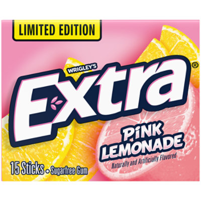 Extra Pink Lemonade Sugar Free Limited Edition Chewing Gum Sticks - 15 Count - Image 1