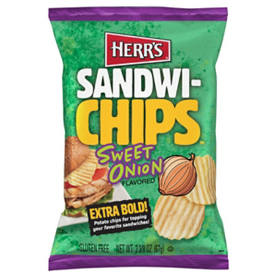 Herr's Sandwi-chips Sweet Onion Ripple Chips 2.375oz - 2.375OZ - Image 3