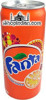 Fanta Orange Flavor Soda, Can, India, 300 ml can - Image 1