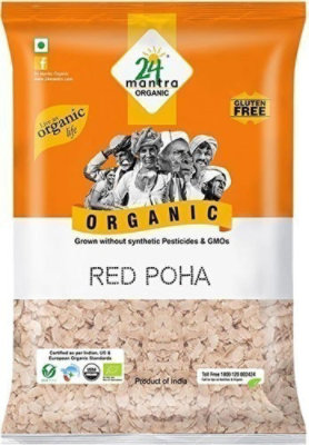 24 Mantra Organic Red Rice Poha, 2 lbs bag - Image 1