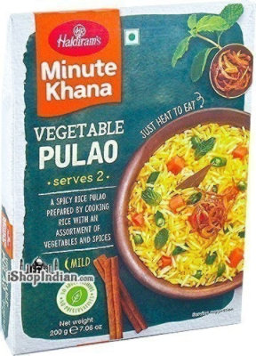 Haldiram's Vegetable Pulao - Minute Khana (Ready-to-Eat), 7 oz box - Image 1