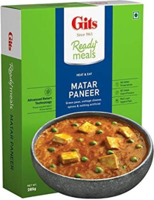 Gits Matar Paneer (Ready-to-Eat), 10.5 oz box - Image 1