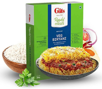 Gits Veg Biryani (Ready-to-Eat), 9.3 Oz pack - Image 1