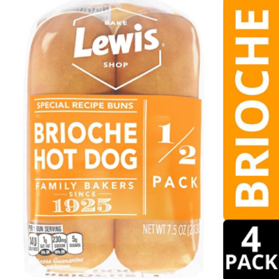 Lewis Bake Shop 1/2 Pack Brioche Hot Dog Bun - 7.5 Oz - Image 2