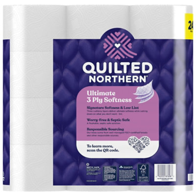 Quilted Northern Ultra Plusha Toilet Paper Mega Rolls - 24 Count - Image 3