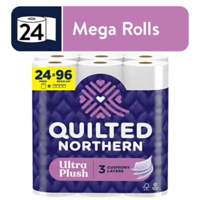 Quilted Northern Ultra Plusha Toilet Paper Mega Rolls - 24 Count - Image 1