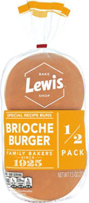 Lewis Bake Shop 1/2 Pack Brioche Burger Bun - 7.5 Oz - Image 1